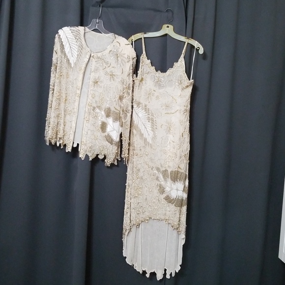 Beaded dress with matching jacket - Picture 1 of 4